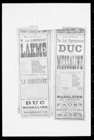 Lakmé : opéra-comique en trois actes. Compositeur : Léo Delibes. Auteurs du livret : Edmond Gondinet et Philippe Gille.