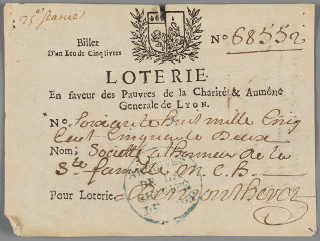 Billets de théâtre et de loterie.