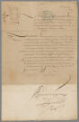 Passeport pour les blés destinés à la Charité : autorisation donnée par Henri III, prince de Condé, gouverneur de Bourgogne