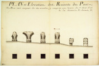 Plan et élévation des ruines du pont-aqueduc du Mont-Pilat dans la paroisse de Sainte-Foy.