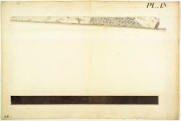 Plan et élévation de la chaussée et du pont-aqueduc du Mont-Pilat avec la tour du réservoir de chasse et la rampe des siphons situés dans la paroisse de Chaponost.
