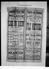 Relâche : affiche présentant les spectacles des jours suivants. (Théâtre des Célestins).