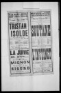 Tristan et Isolde : drame musical en trois actes. Compositeur : Richard Wagner.