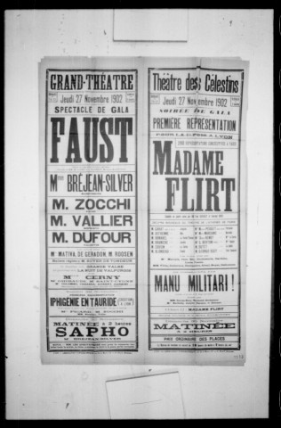 Manu militari ! : comédie en un acte. Soirée de gala. Auteur : Paul Gavault. (Théâtre des Célestins).