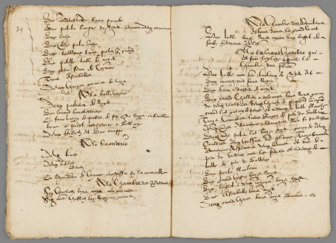 Inventaire des meubles et ustensiles de l'Hôtel Dieu.