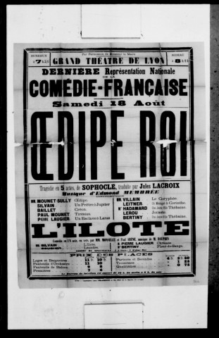 Ruy Blas : drame en cinq actes en vers. Représentation de la Comédie française. Auteur : Victor Hugo.