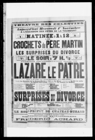 Surprises du divorce (Les) : comédie en trois actes. Auteurs : Alexandre Bisson et Antony Mars.