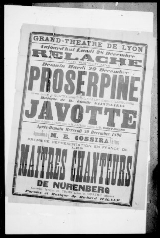Relâche : affiche présentant les spectacles des jours suivants.